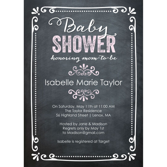Chalkboard Baby Shower Invitations